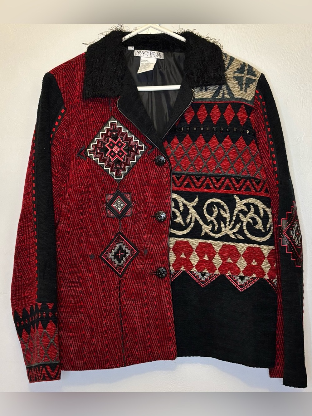 VTG 90s Nancy Bolen Blazer Jacket Red Small